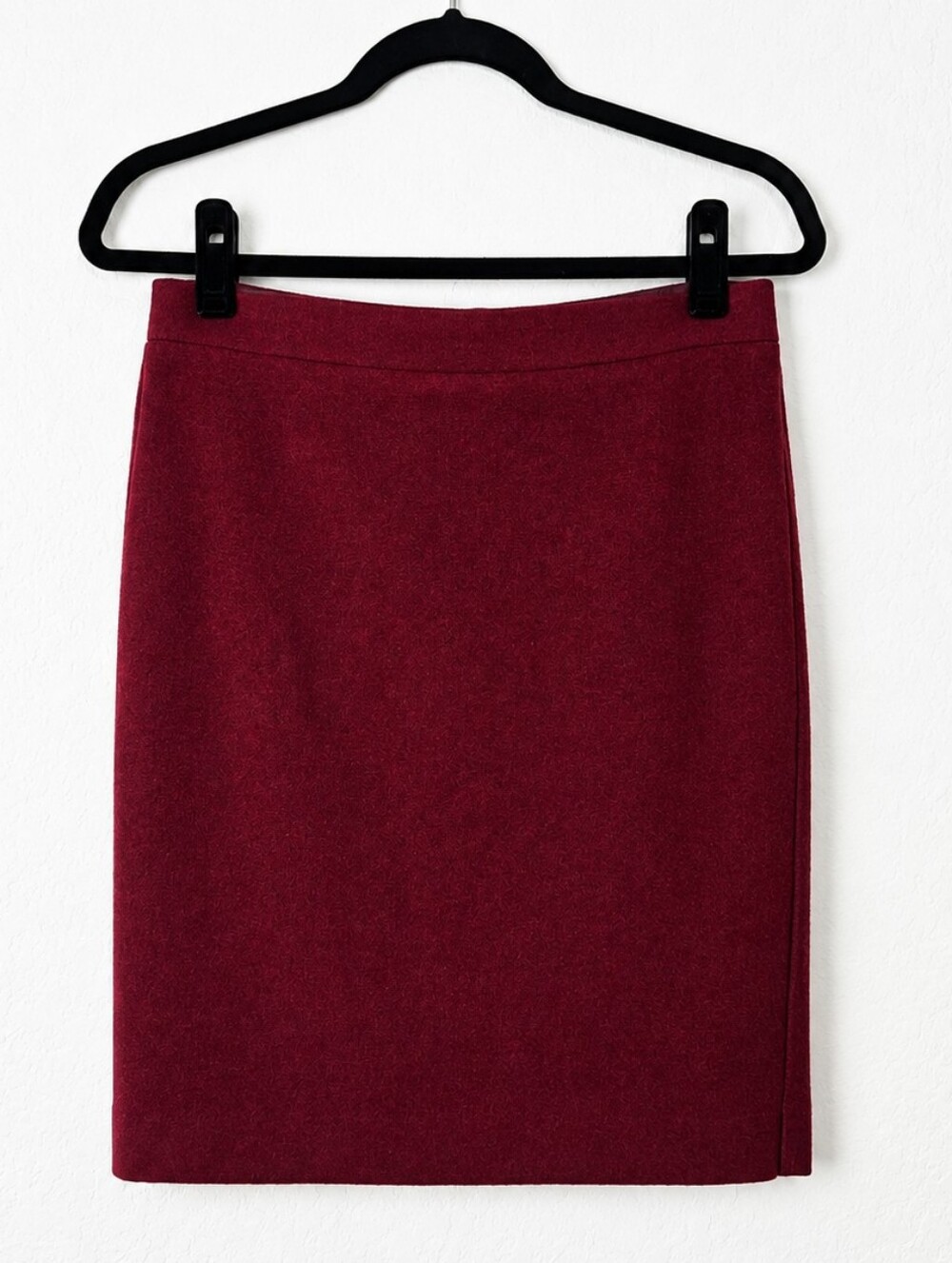 J.Crew The Pencil Skirt Burgundy Wool Blend Double Serge Size 8 Preppy Career